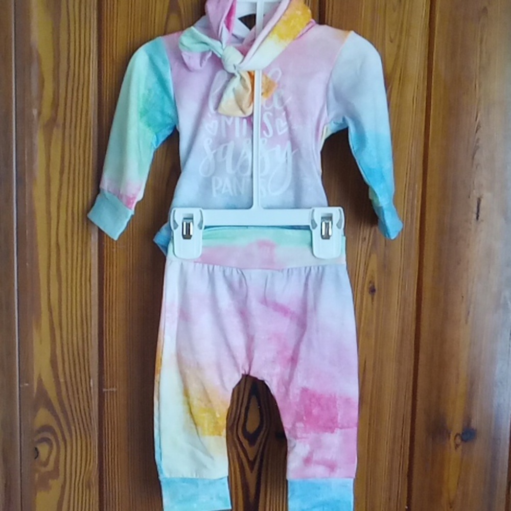 Baby girl tye dye outfit